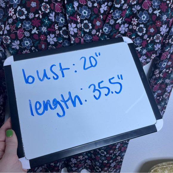 Express Floral Fit and Flare Faux Wrap Long Sleeve Dress - Picture 8 of 8